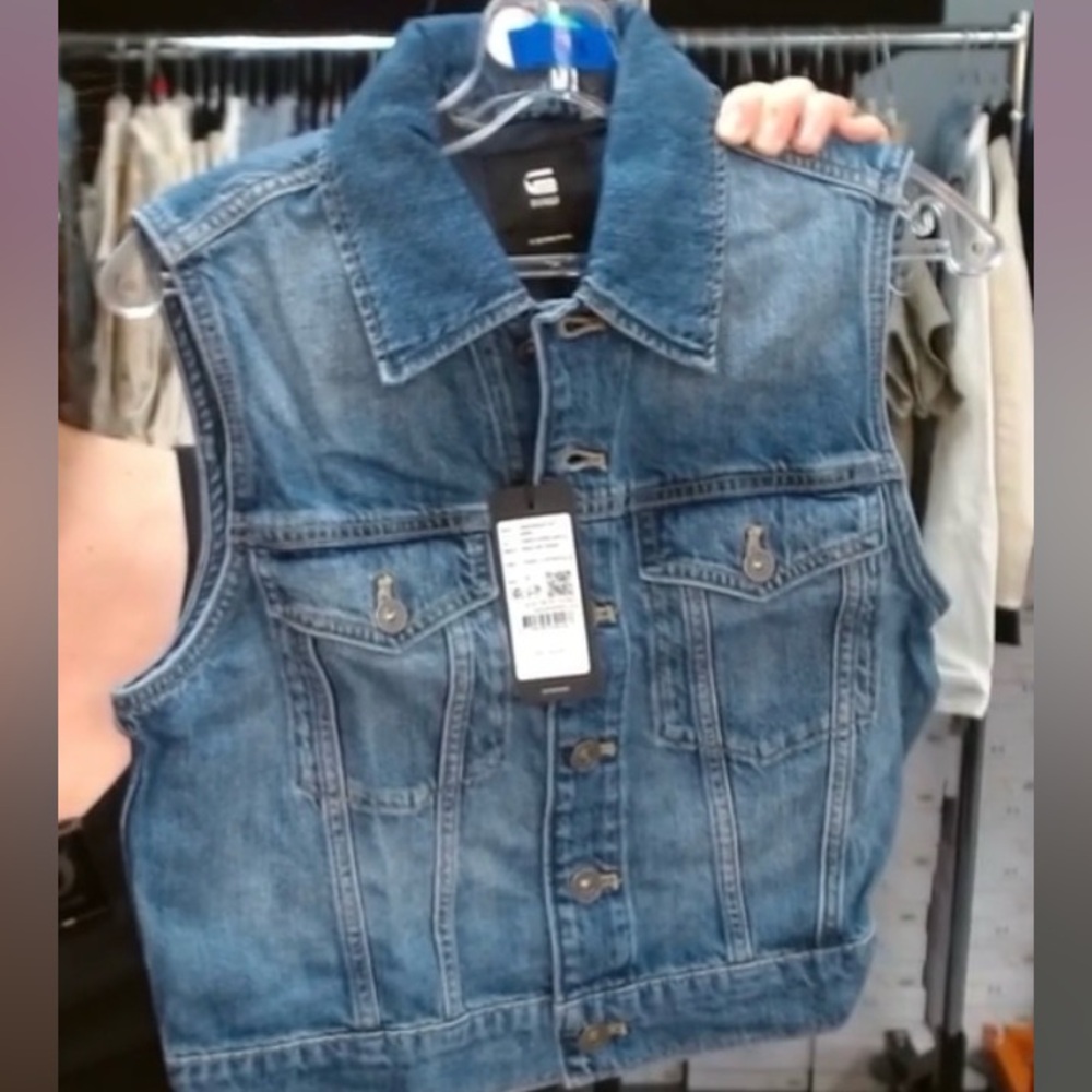G Star Denim Sleeveless Vest